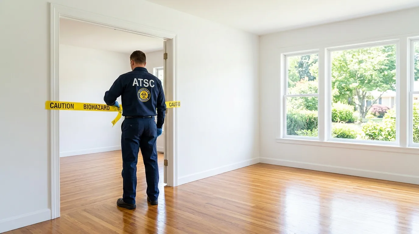 Certified biohazard cleanup crew performing Decomposition Cleanup in Flint
